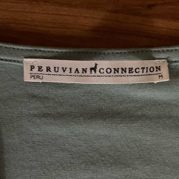 Peruvian Connection Conservatory Dress. SZ M Faux-Wrap Pima Cotton/Modal/Spandex - Picture 11 of 14